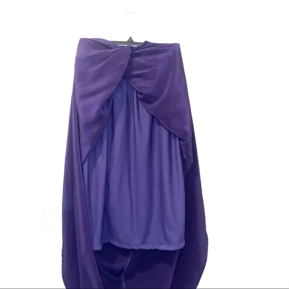 Olivaceous 100% silk layered plum maxi skirt - Picture 7 of 16
